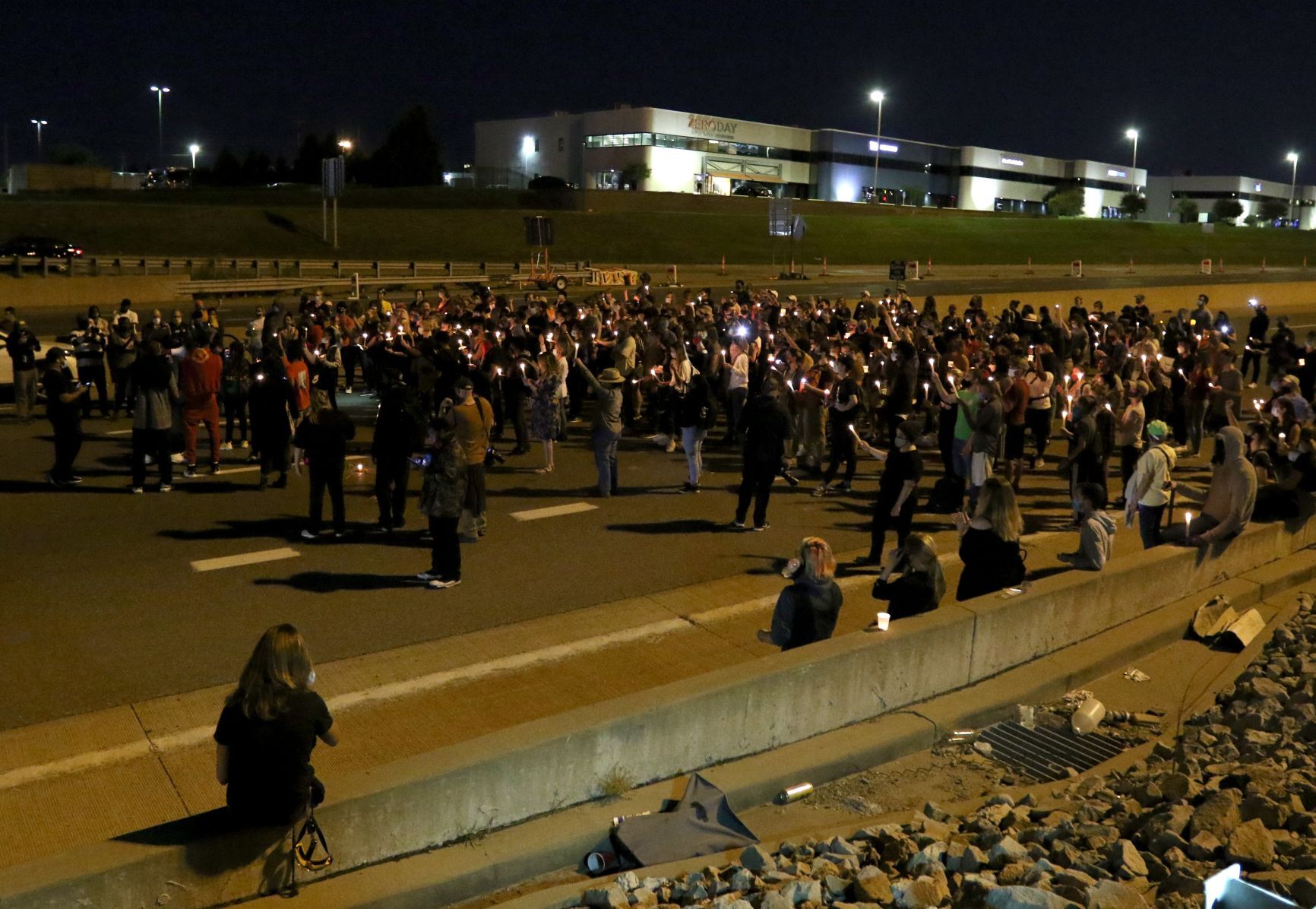 Protestors march onto Interstate 64
